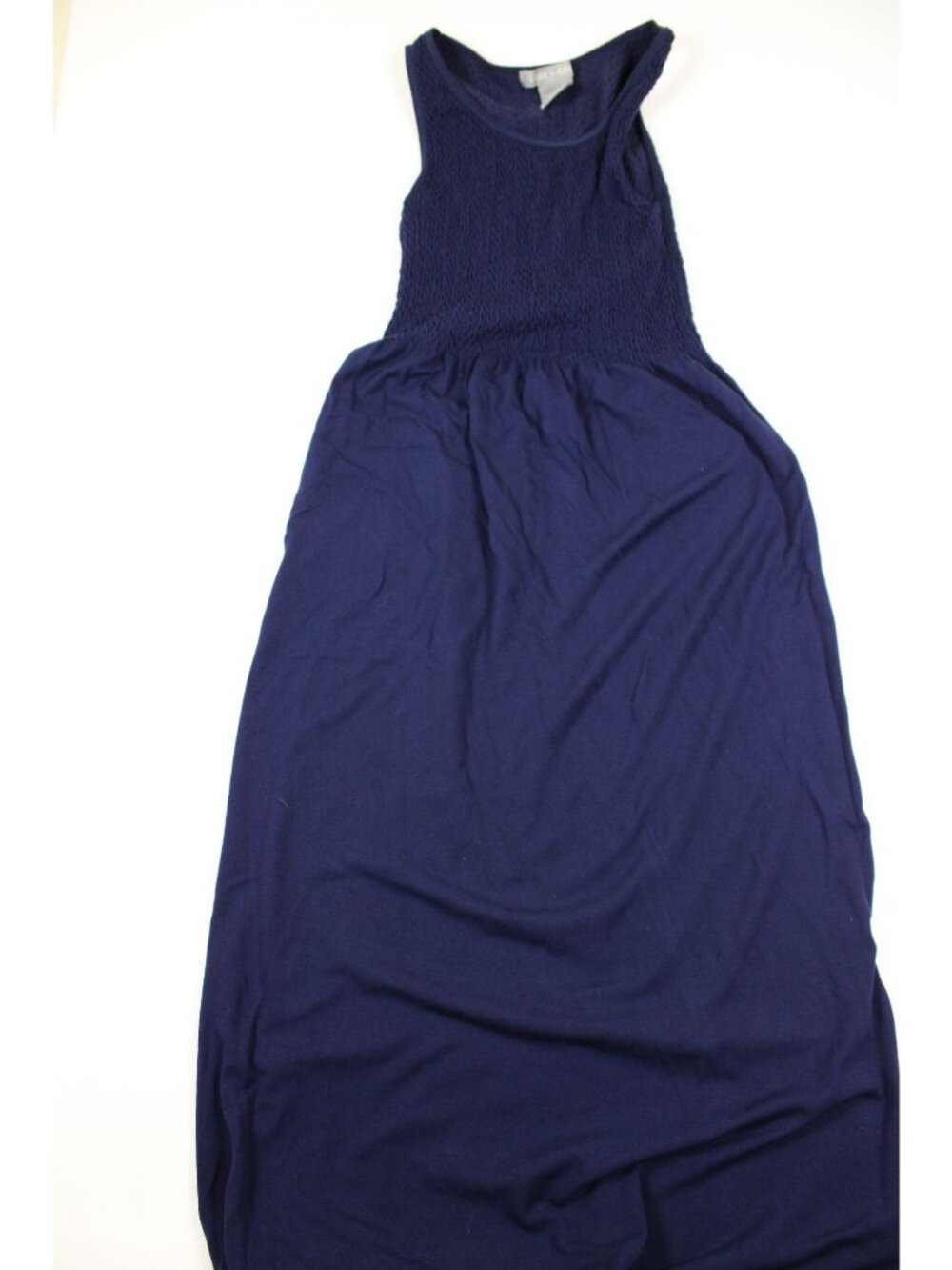 Lark + Grey Navy Sleeveless Maxi Dress S/M Smocked Bodice